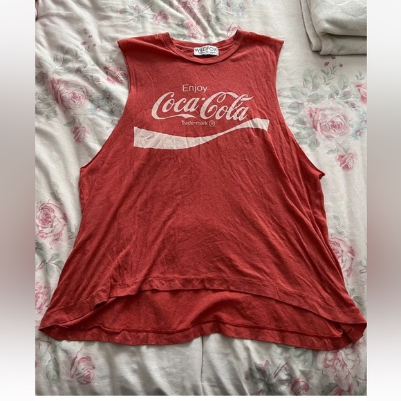 WILDFOX Coca-Cola Printed Oversized Red Tank Top Women’s Size Medium/large EUC - Picture 4 of 7